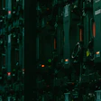 Electronic equipment panel with illuminated red and green indicator lights